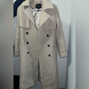 Rachel Zoe Men's Tan Double-Breasted Trench Coat